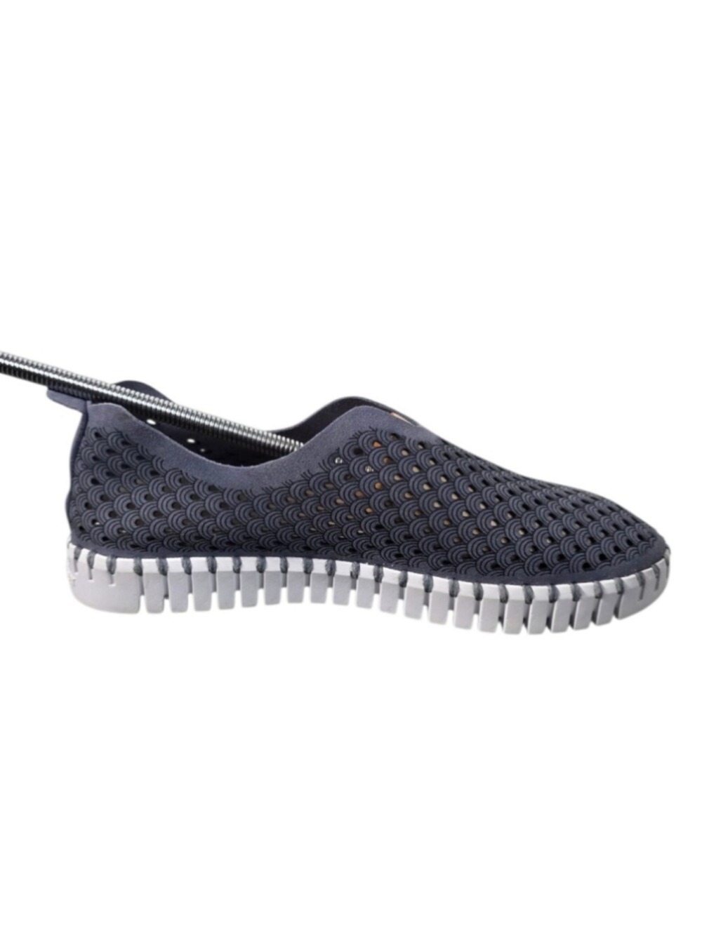 Ilse Jacobsen Hornbaek Tulip Slip On Shoes Grey Perforated Comfort Flats 9|39 - Picture 2 of 14